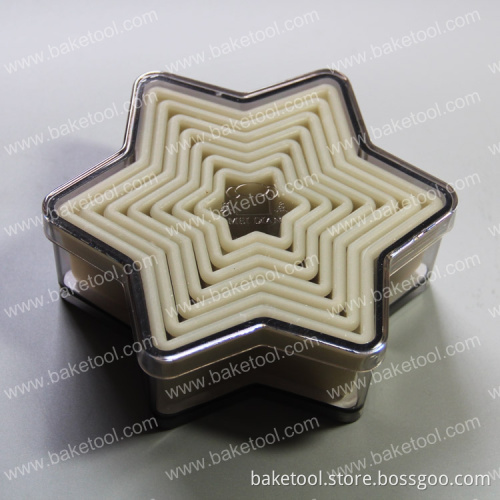 High quality 7pcs star shaped nylon cutters set for cake decoration